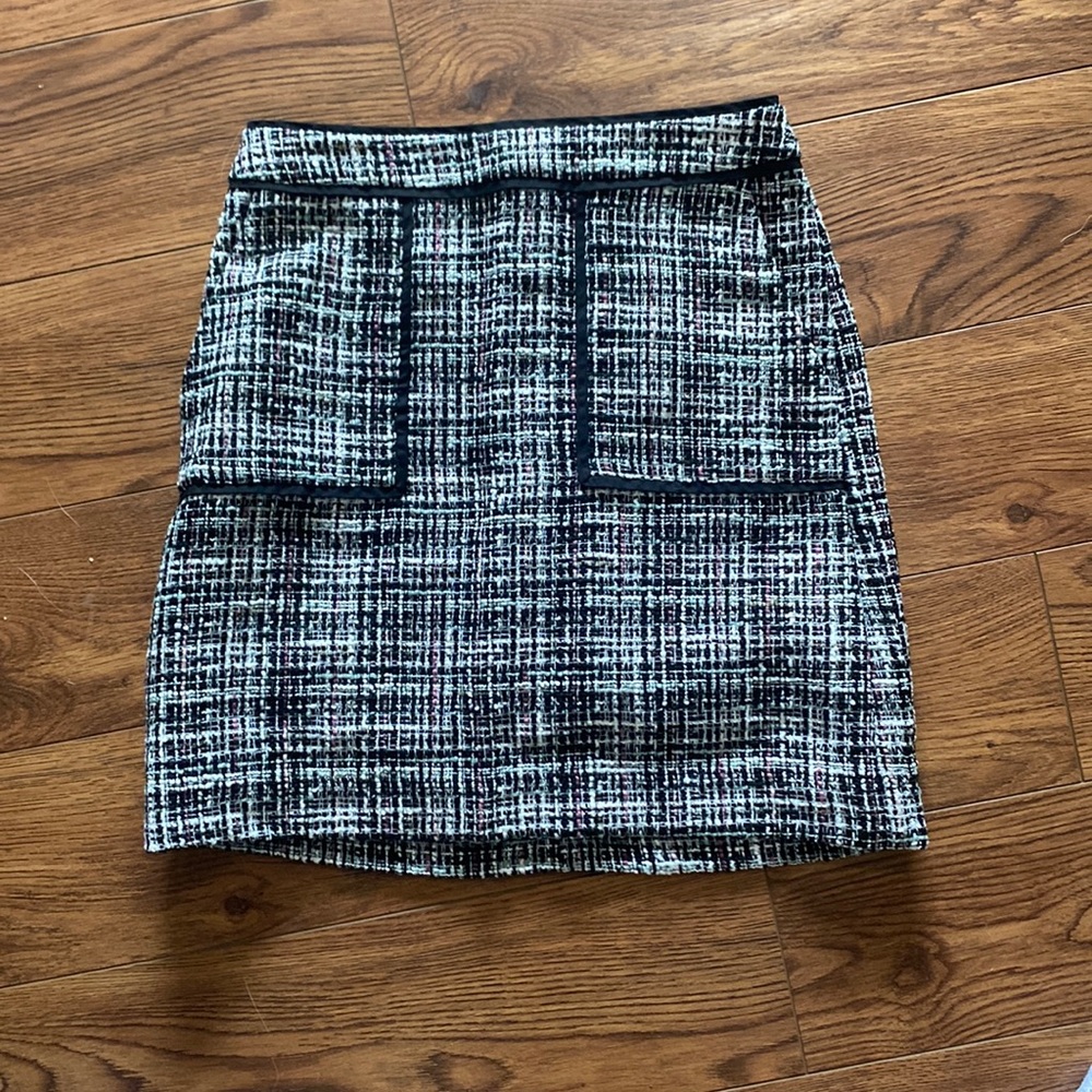 Loft 0 petite pencil skirt tweed multi color like new